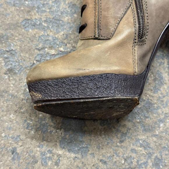 Vintage Miss Sixty brown Genuine Leather Lace-Up Tall Knee High Platform Boots - Picture 4 of 8